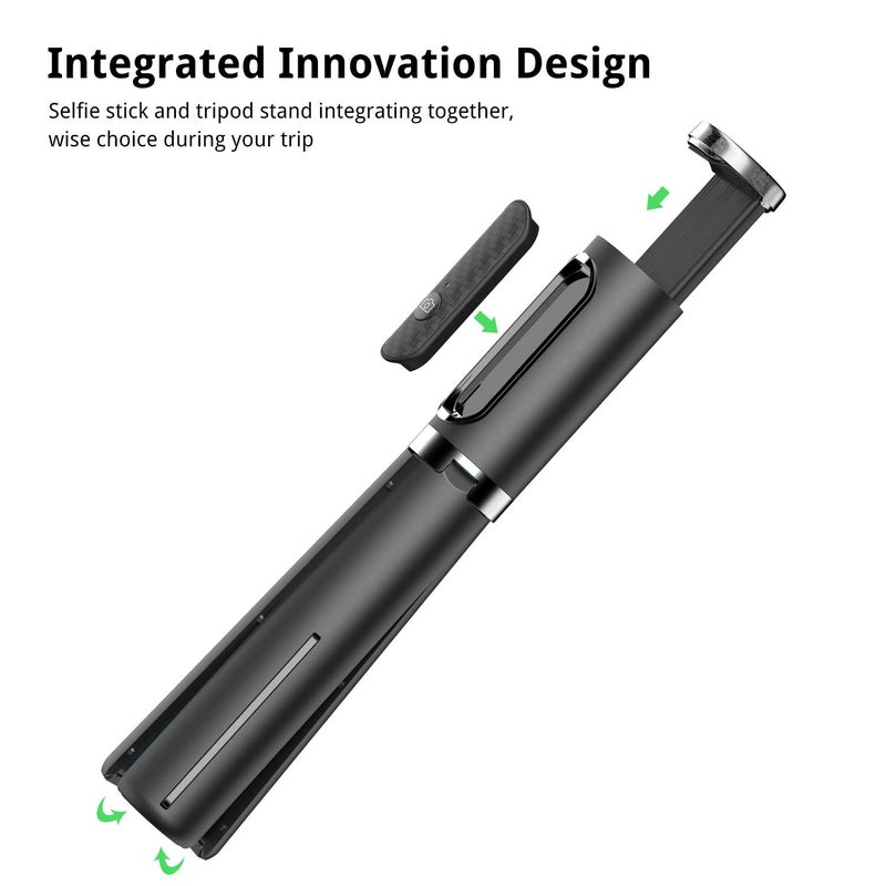 ATUMTEK Selfie Stick Tripod, 3-in-1 Extendable Aluminum Phone Tripod with Detachable Bluetooth Remote, Compatible with iPhone 17/16/15/14/13/12/11/11 Pro/XS Max/XR and Samsung Smartphones, Black - Image 2