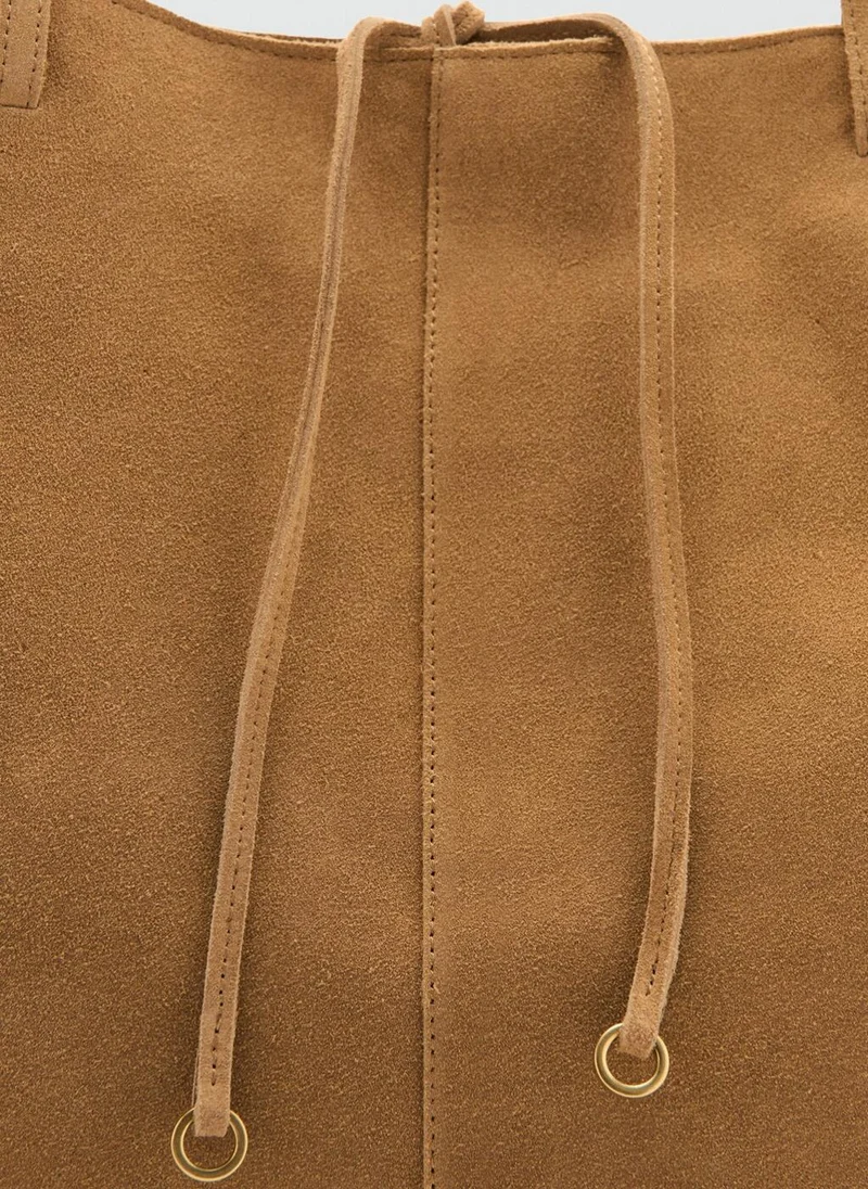 MANGO  Suede shopper bag with bow closure for Women | Best Price UAE