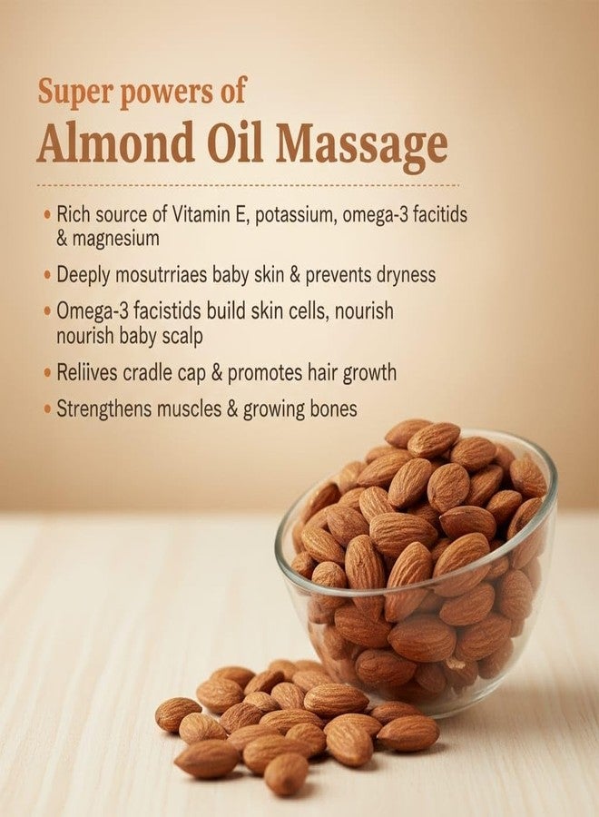 TRZ Pure Almond Oil child Whitening baby MassageOil 100 m.l. Gentle for Baby’s Skin & Bones | With Natural Oils| Skin Lightening Baby Glow Oil Tel - Image 5