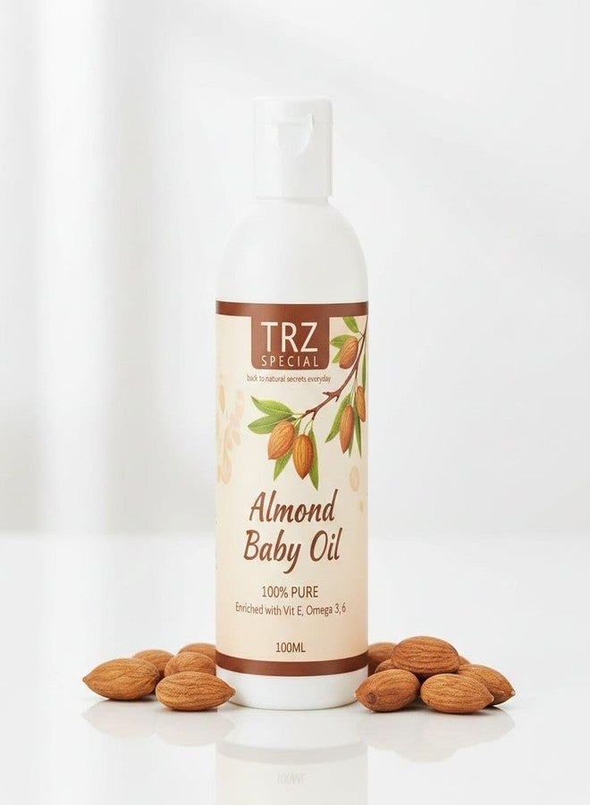 TRZ Pure Almond Oil child Whitening baby MassageOil 100 m.l. Gentle for Baby’s Skin & Bones | With Natural Oils| Skin Lightening Baby Glow Oil Tel - Image 2