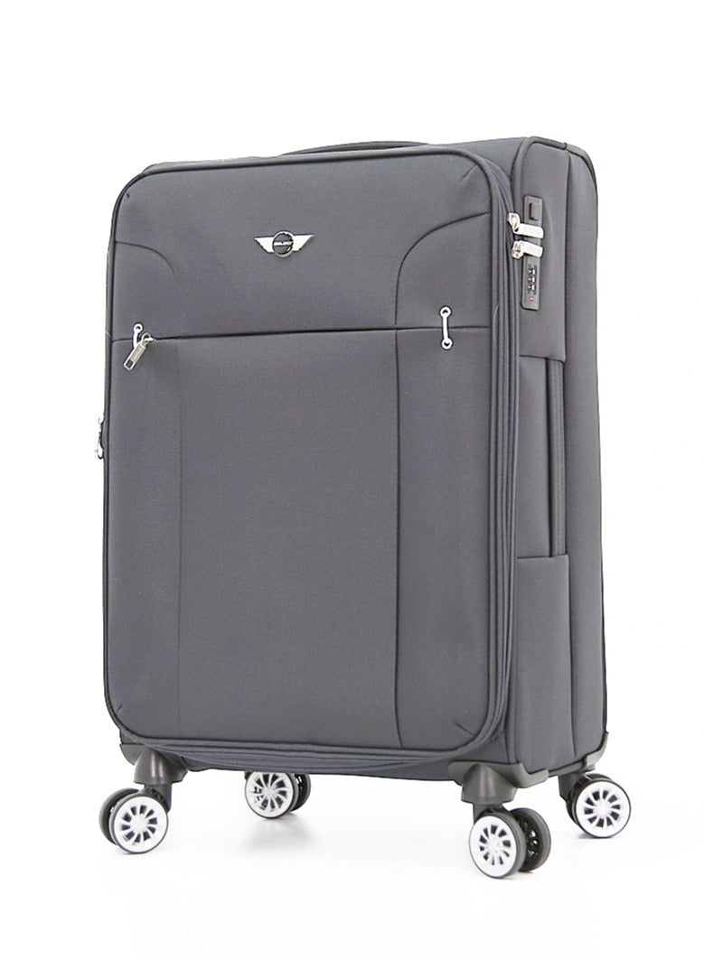 DILIXI Softside Luggage Trolley Bag 3 Pieces Set,Grey (S-20",M-24",L-28") - Image 2