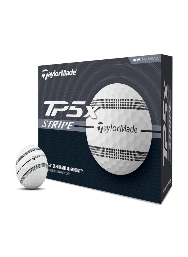 TaylorMade Golf 2024 TP5X Stripe ONE Dozen Golf Balls - Image 1