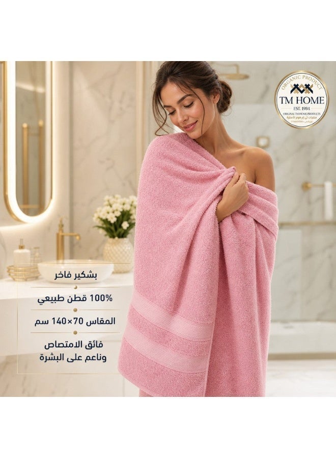 TM Home Luxury Pink Bath Towel – 100% Natural Cotton, Hotel-Grade Quality, - Image 3