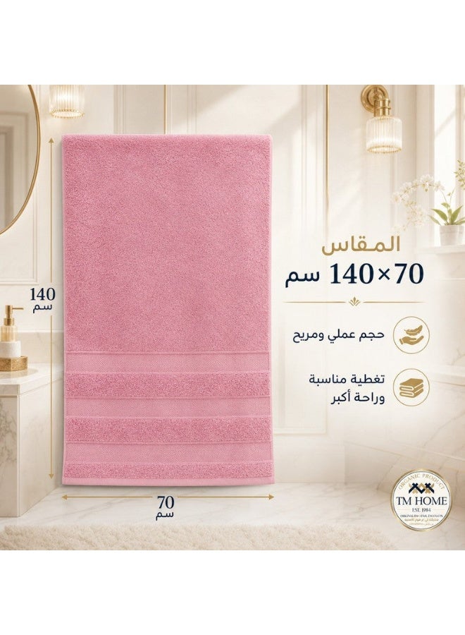 TM Home Luxury Pink Bath Towel – 100% Natural Cotton, Hotel-Grade Quality, - Image 2