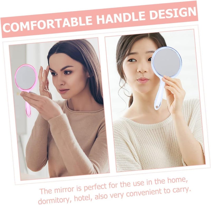 COSLUXE DoubleSided Handheld Mirror 1X3X Magnifying Mirror Makeup Mirror with Handle Mirrors Rounded Shape Multicoloured Small Medium Large - Image 4