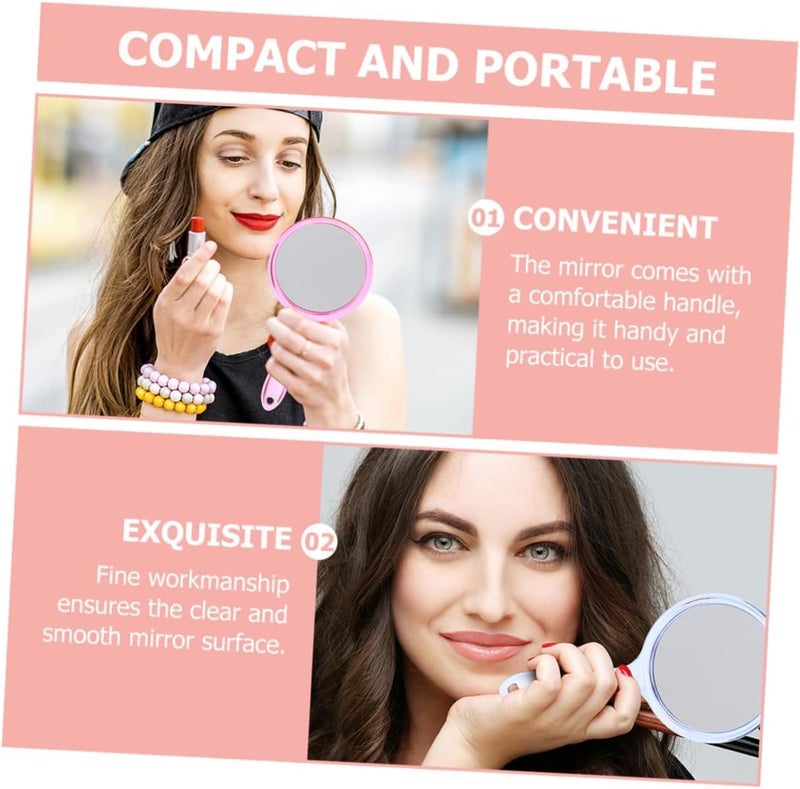 COSLUXE DoubleSided Handheld Mirror 1X3X Magnifying Mirror Makeup Mirror with Handle Mirrors Rounded Shape Multicoloured Small Medium Large - Image 5