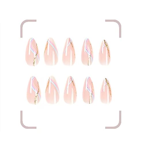 YUISI 24Pcs Press on Nails Kit Reusable Fake Nails Sets, Full Cover Artificial Fingernails, with Easy Glue Tab application - Image 3
