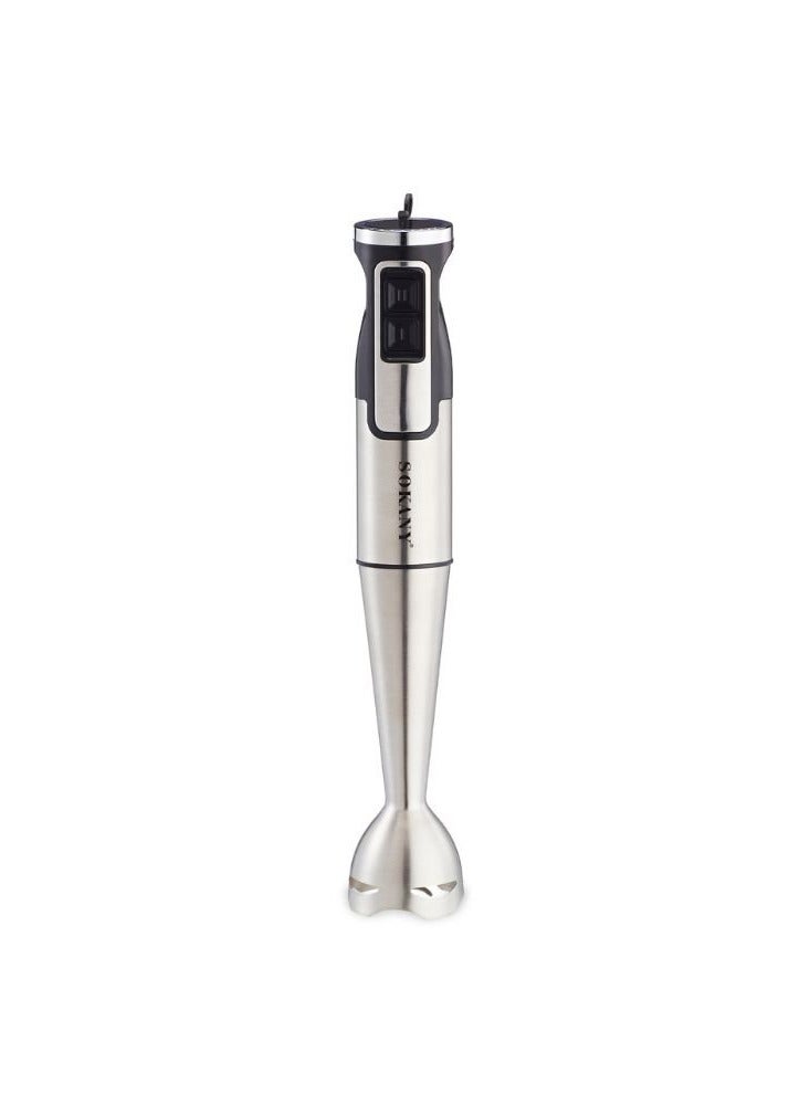 sokany Stainless steel hand blender SK-1728 from Sokani - with ice crushing blades, silver, 800 watts, equipped with two speeds and equipped with stainless steel blades, for multi-use in cooking, helps in preparing juices and cooking - Image 1