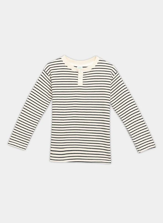 MINIKLUB Boys Striped Long Sleeve Cotton T-Shirt