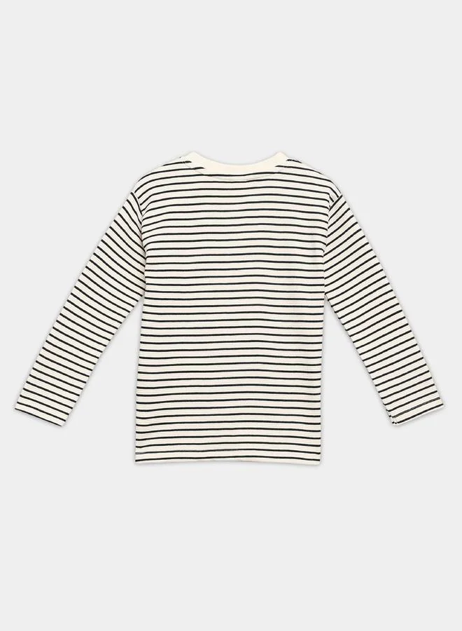 MINIKLUB Boys Striped Long Sleeve Cotton T-Shirt
