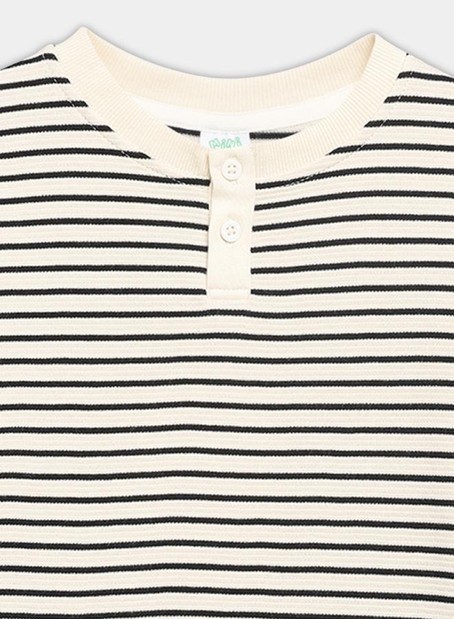 MINIKLUB Boys Striped Long Sleeve Cotton T-Shirt - Image 3