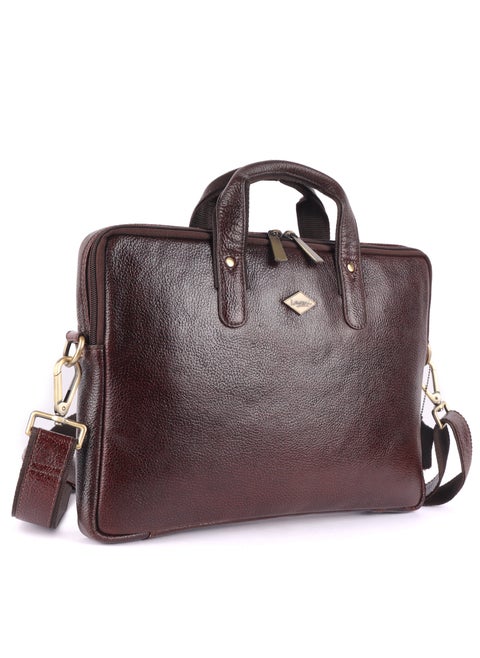 LAVERI® Genuine Leather Laptop Bag For Men Women – Fits up to 15 inch Cow Hide Office Briefcase Business Cross Body Messenger Executive Bag IPad Macbook Adjustable Shoulder Strap Premium Quality - 2817