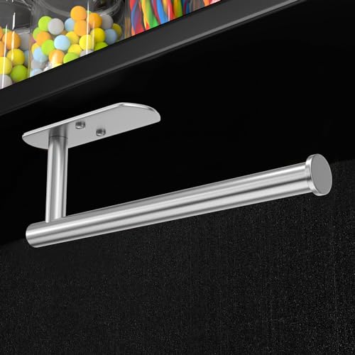VAEHOLD Adhesive Paper Towel Holder Under Cabinet Mount, Wall Mounted Paper Towel Roll Holder for Kitchen Paper Towel, Stainless Steel（Silvery） - Image 4