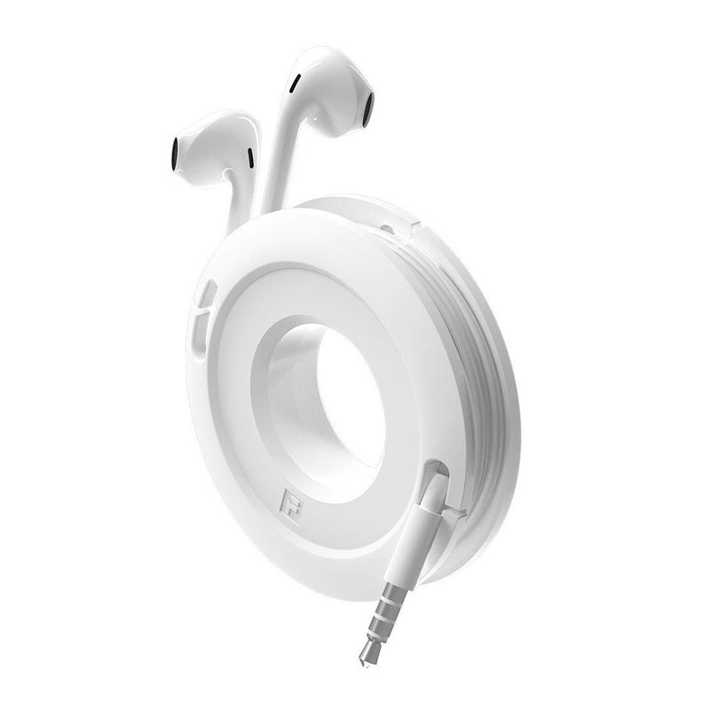 Fuse Side Winder Mini and Max Headphone, Earbud and Charging Cable Winder and Organizer Perfect for Wrapping Earbuds and Cords for Travel and Organization (White, Mini) - Image 1
