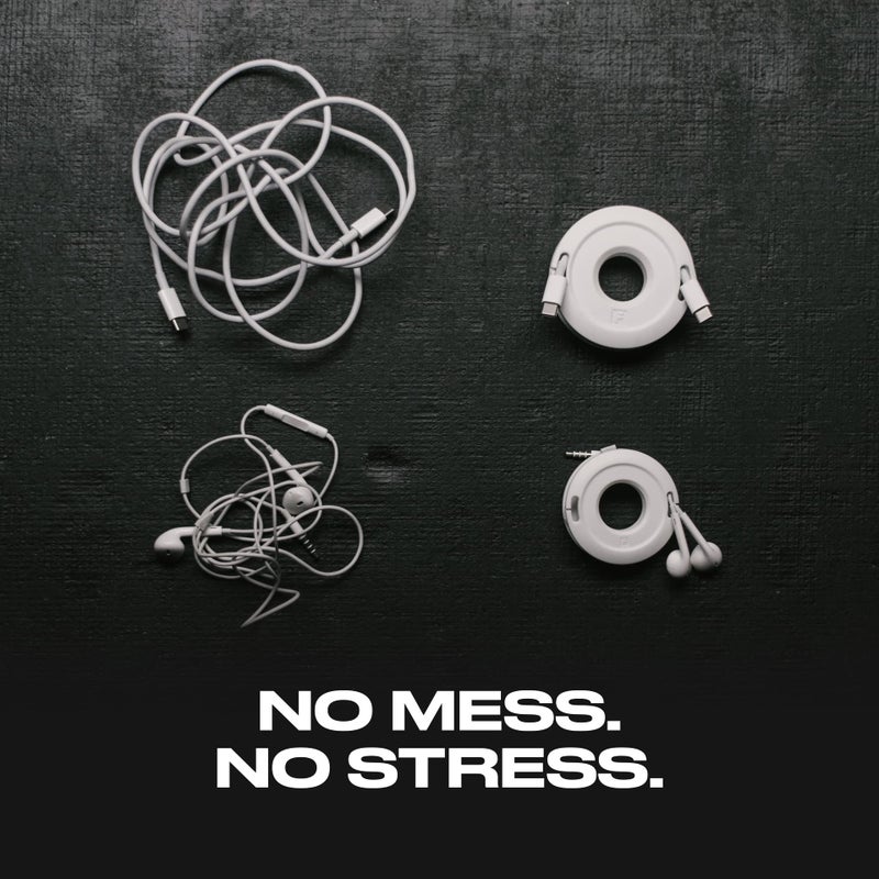 Fuse Side Winder Mini and Max Headphone, Earbud and Charging Cable Winder and Organizer Perfect for Wrapping Earbuds and Cords for Travel and Organization (White, Mini) - Image 4