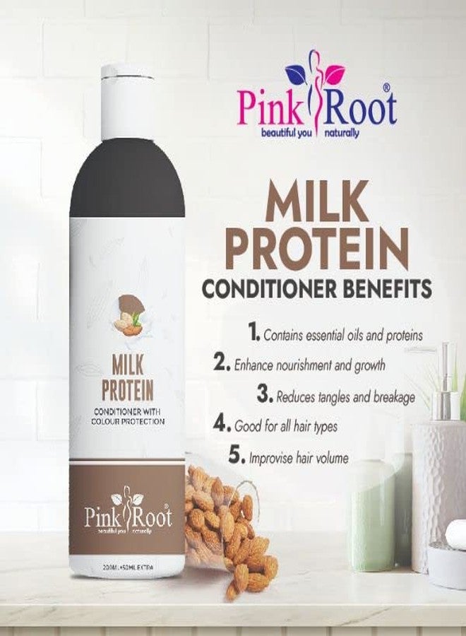 Pink Root Milk Protein Shampoo 250ml & Milk Protein Conditioner 250ml (Pack of 2) with Wheat & Milk Proteins | Long, Strong, Silky Hair - Image 5