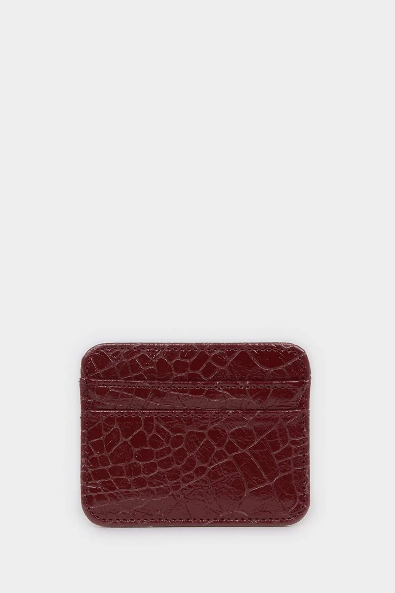 Woman Faux Leather Business Card Wallet