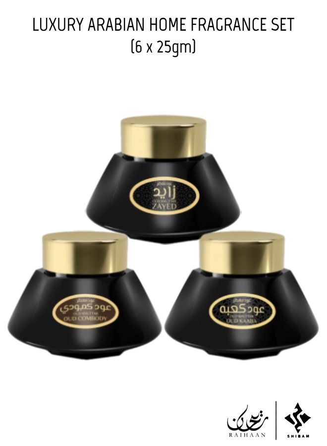 RAIHAAN ALFATEMI Exclusive Fragrance Gift Set - Oriental 25gm Bakhoor 3pcs Set Assorted - Image 1