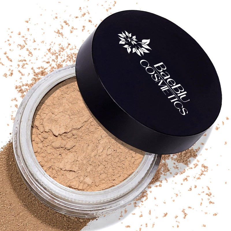 BaeBlu InstaFame Loose Powder Foundation, Create - Full Coverage Matte Natural Mineral Foundation for Sensitive & Acne-Prone Skin - Non-Nano Zinc, Titanium Dioxide Mineral Pigment, No Fillers/Binders - Image 1
