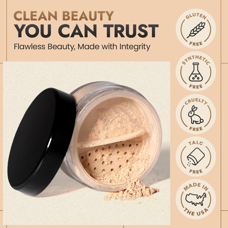 BaeBlu InstaFame Loose Powder Foundation, Create - Full Coverage Matte Natural Mineral Foundation for Sensitive & Acne-Prone Skin - Non-Nano Zinc, Titanium Dioxide Mineral Pigment, No Fillers/Binders - Image 3