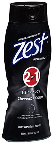 Zest 2 in 1 Hair Body Wash for Men 18 oz