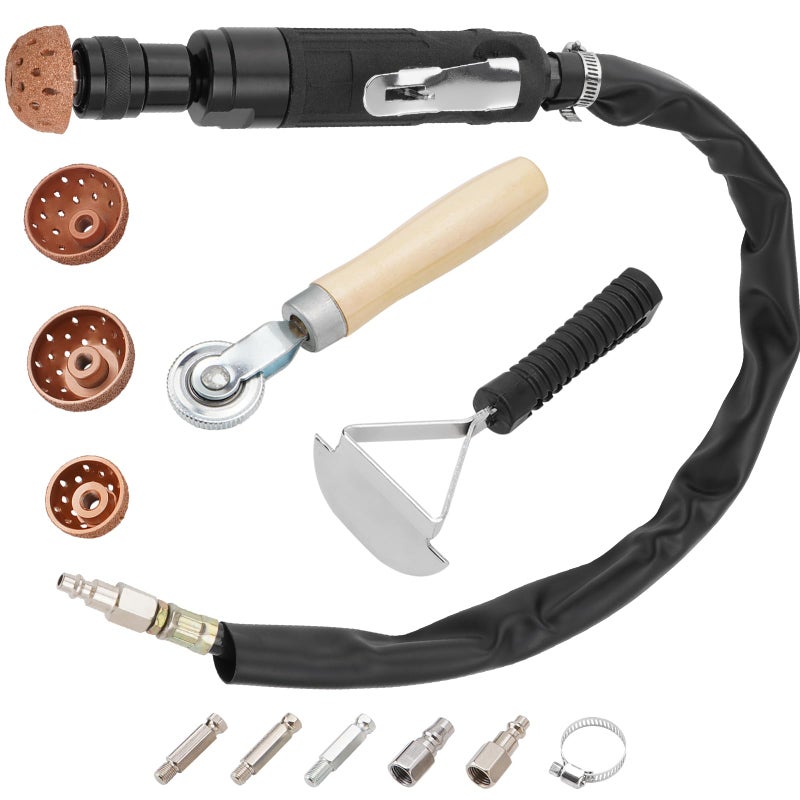 Racewill Air Tire Repair Polish Patch Tools Include 2500rpm Low Speed Air Tire Buffer Tire Inner Liner Scrapper Patch Roller Tungsten Steel Buffing Wheel