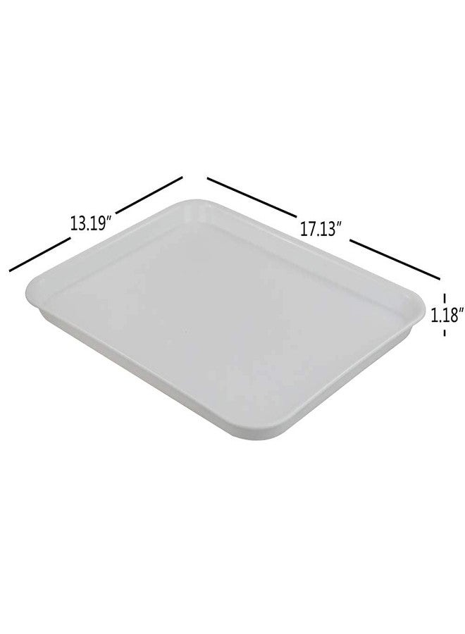 Ponpong White Large Plastic Fast Food Serving Tray, Rectangle, 6 Packs - Image 4