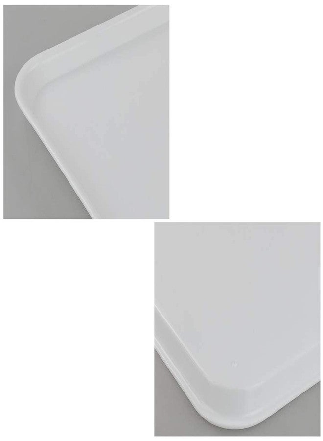 Ponpong White Large Plastic Fast Food Serving Tray, Rectangle, 6 Packs - Image 3