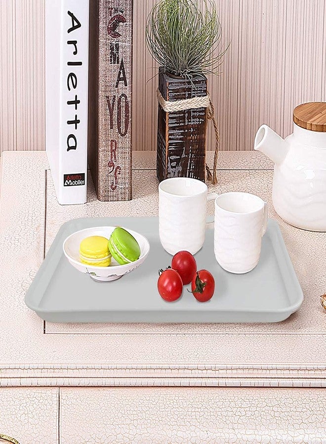 Ponpong White Large Plastic Fast Food Serving Tray, Rectangle, 6 Packs - Image 5