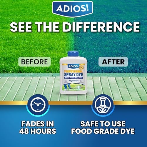 Adios! Professional Blue Spray Dye Marker, (8oz), Makes 16 Gallons of Indicator for Grass and Lawn Care, Safe for Mixing - Image 4