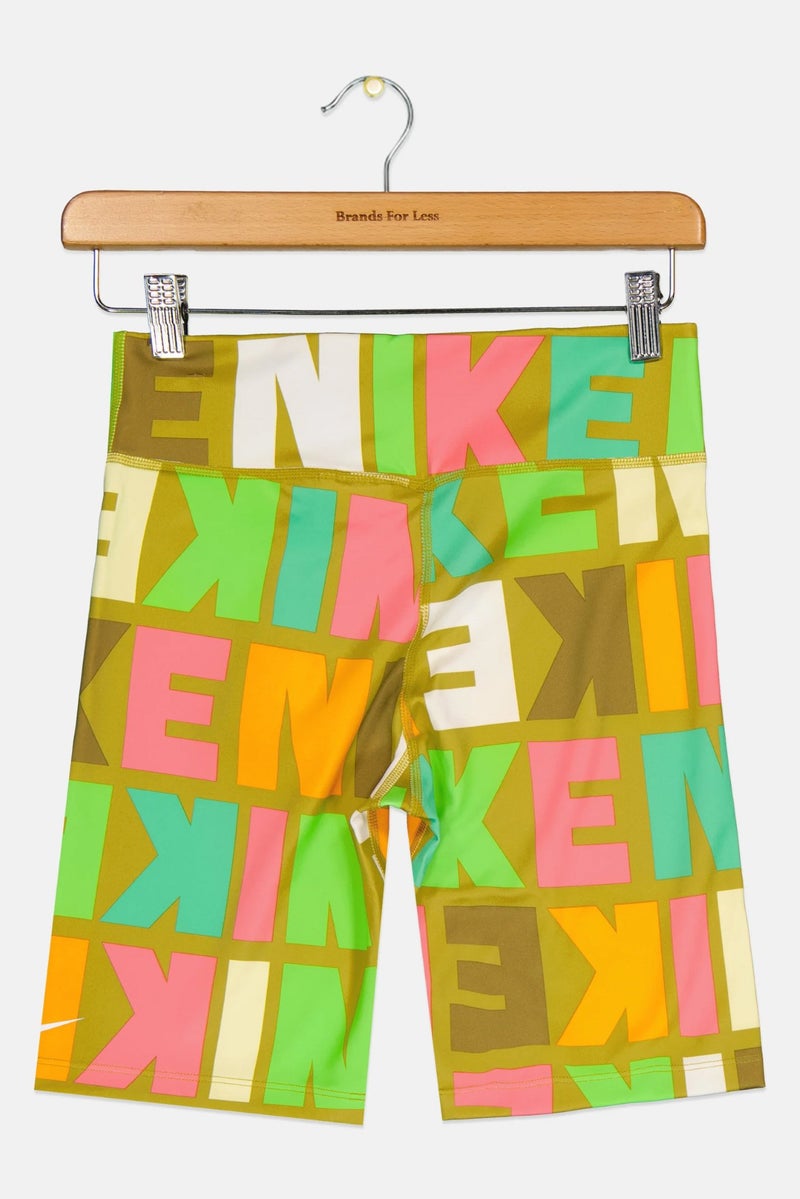 Nike Kids Girl Brand Logo Training Shorts, Multicolor - Image 3