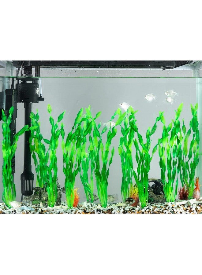 ماي لايف أونيت نباتات مائية صناعية من الأعشاب البحرية من MyLifeUNIT لأحواض السمك، زينة نباتات لأحواض الأسماك البلاستيكية، 10 قطع (أخضر) - Image 2