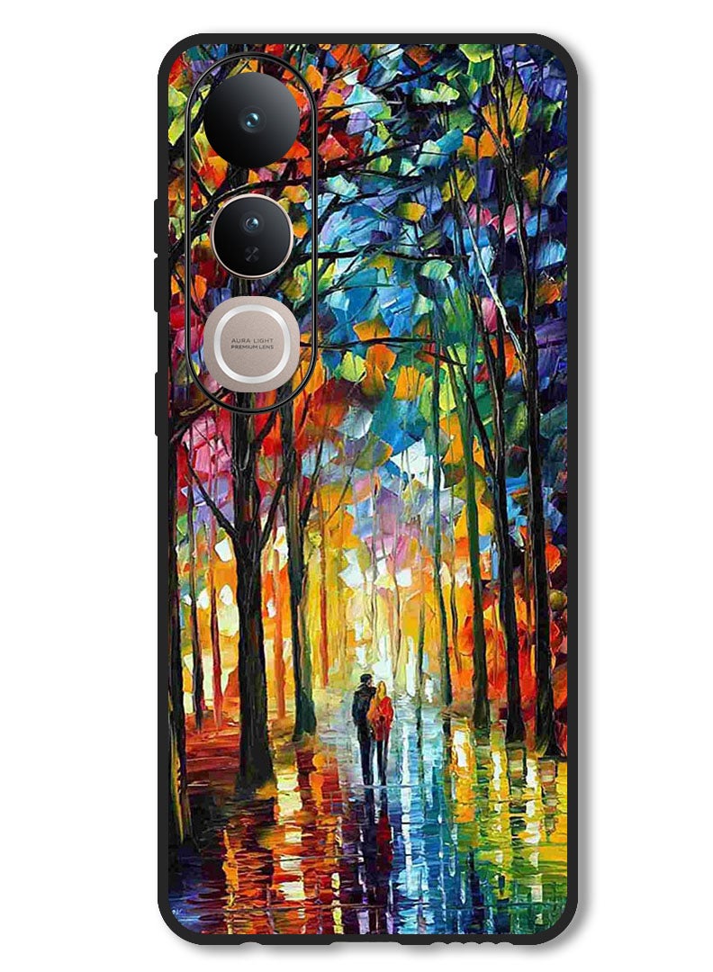 Theodor Case Compatible with Vivo V50 Lite Protection Shockproof Bumper Cover Colorful  Art Couple - Image 1