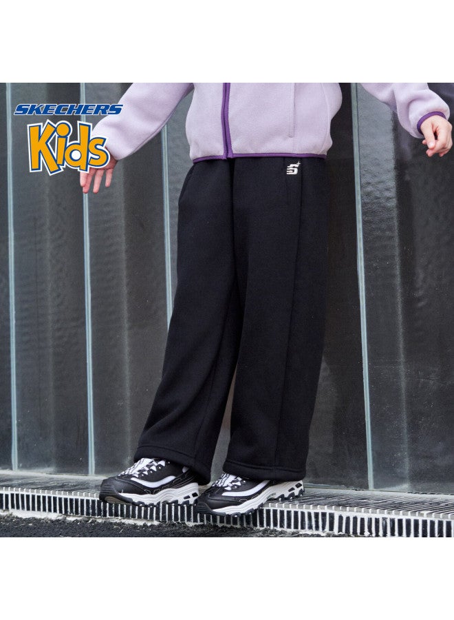 Skechers Girls' Kids Pants Winter Casual Knit Straight-leg Trousers Carbon Black 140 - Image 2