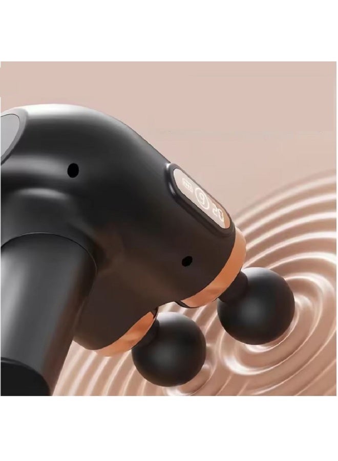 The Mini Dual-Head Massage Gun is a professional rechargeable massage device that provides dual, deep massage power with precise control via a digital display to ensure instant relaxation. - Image 2