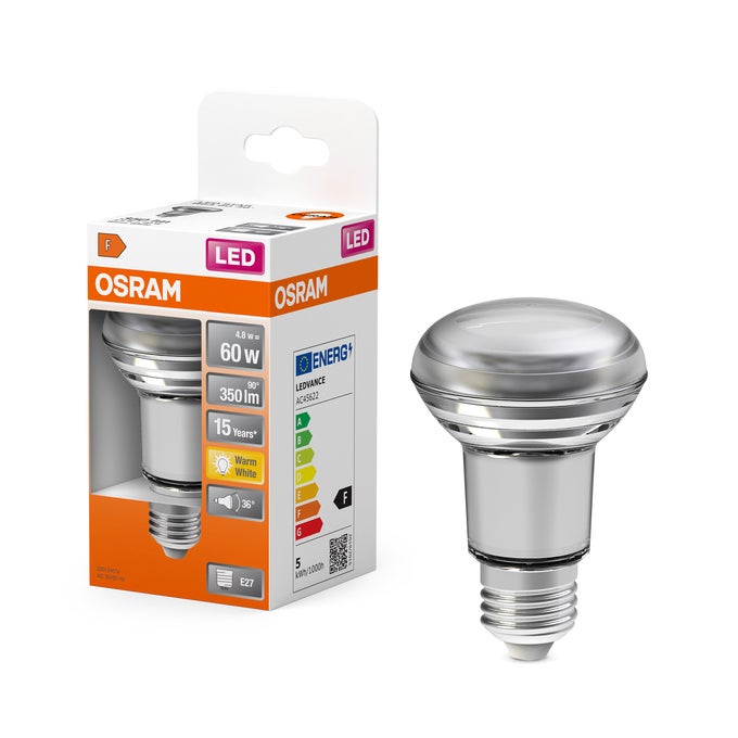 LEDVANCE Ledvance LED Reflector Star R63 4.8W 2700K Warm White E27 36° Beam 60W Halogen Replacement Long Life - Image 3
