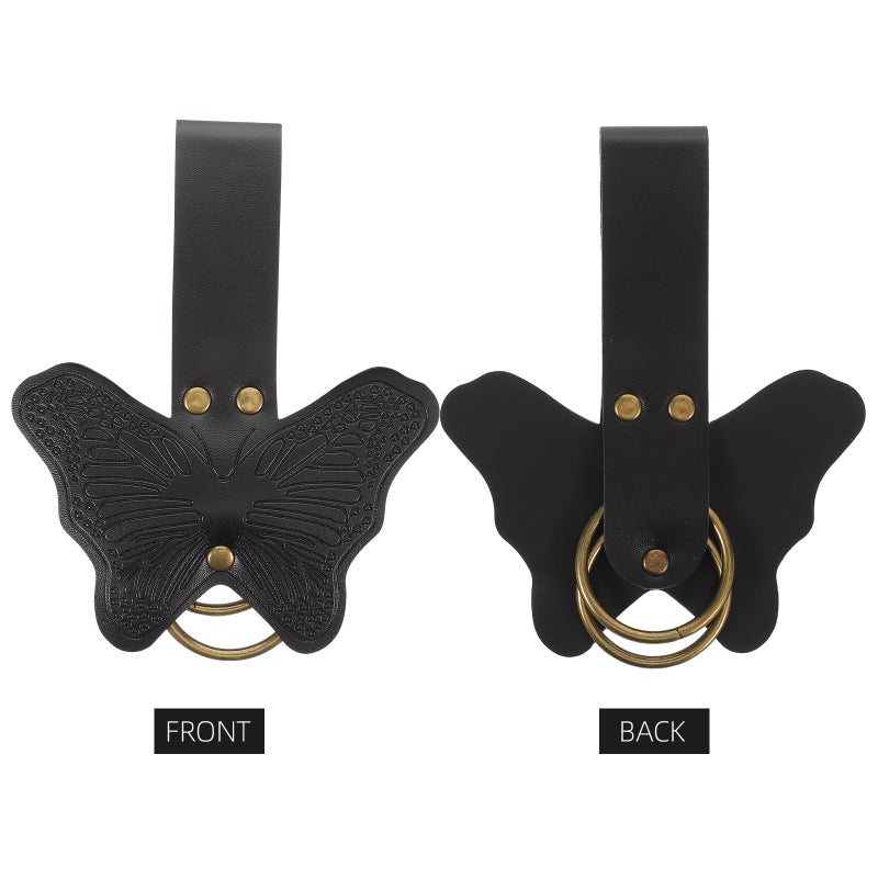 Medieval Renaissance Belt Accessories For Women Faux Leather Waistband Butterfly Buckle For Cosplay And Halloween Costume Events - Image 2