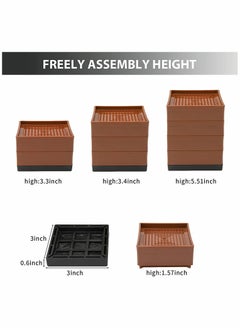 KASTWAVE Adjustable Furniture Bed Risers 4.5 inch Heavy Duty for Table Couch Bed Frame(4 Pcs)  - Image 4