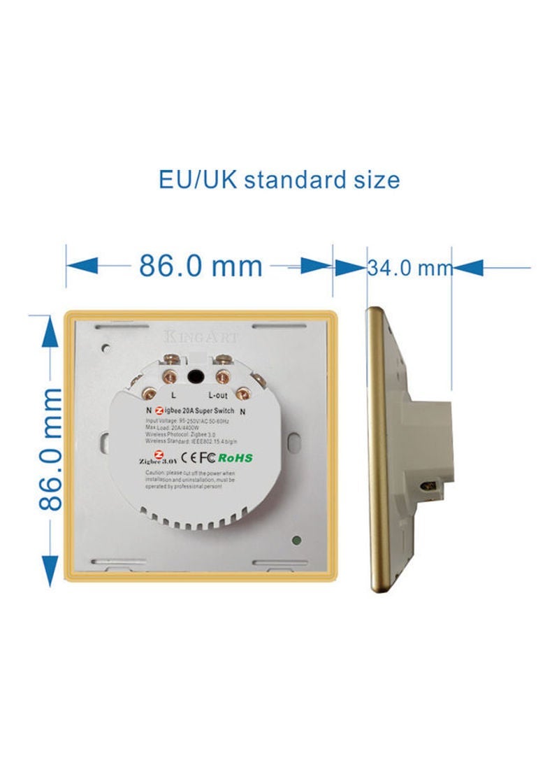 NIBEMINENT 20A High Power V3.0 Smart Wireless Remote Controller Switch ZigBee Center White 9.5cm - Image 3