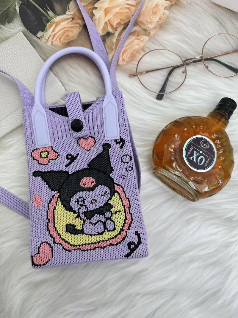 Niche Design Crossbody Mobile Phone Bag Portable Bag Knitted Mini Coin Dustproof Women'S Shoulder Mobile Phone Crossbody Bag - Image 1