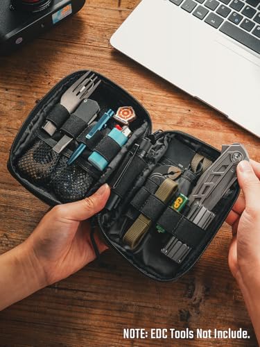 TACTICAL_GEEK Block E6.0 EDC Waist Pouch, Utility Pocket Organizer with Elastic Cord, Dual-Directional Zippers Nylon Tool Pouch, Portable Small Gadget Organization for Daily Carry（Black） - Image 5