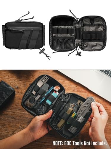 TACTICAL_GEEK Block E6.0 EDC Waist Pouch, Utility Pocket Organizer with Elastic Cord, Dual-Directional Zippers Nylon Tool Pouch, Portable Small Gadget Organization for Daily Carry（Black） - Image 4