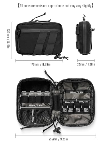 TACTICAL_GEEK Block E6.0 EDC Waist Pouch, Utility Pocket Organizer with Elastic Cord, Dual-Directional Zippers Nylon Tool Pouch, Portable Small Gadget Organization for Daily Carry（Black） - Image 2