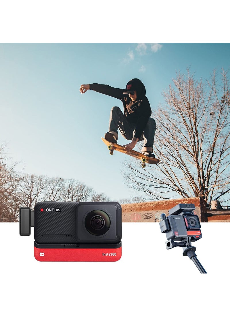 SYOSI - ONE RS Dual Mic Adapter, Insta360 ONE RS Mic Adapter Support Capture Audio 3.5mm Mic USB-C Port Action Camera Accessories Horizontal Version - Image 1
