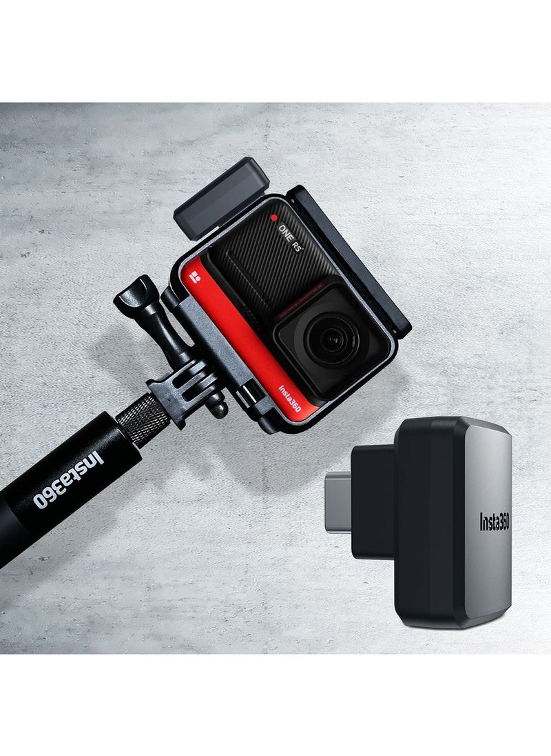 SYOSI - ONE RS Dual Mic Adapter, Insta360 ONE RS Mic Adapter Support Capture Audio 3.5mm Mic USB-C Port Action Camera Accessories Horizontal Version - Image 1