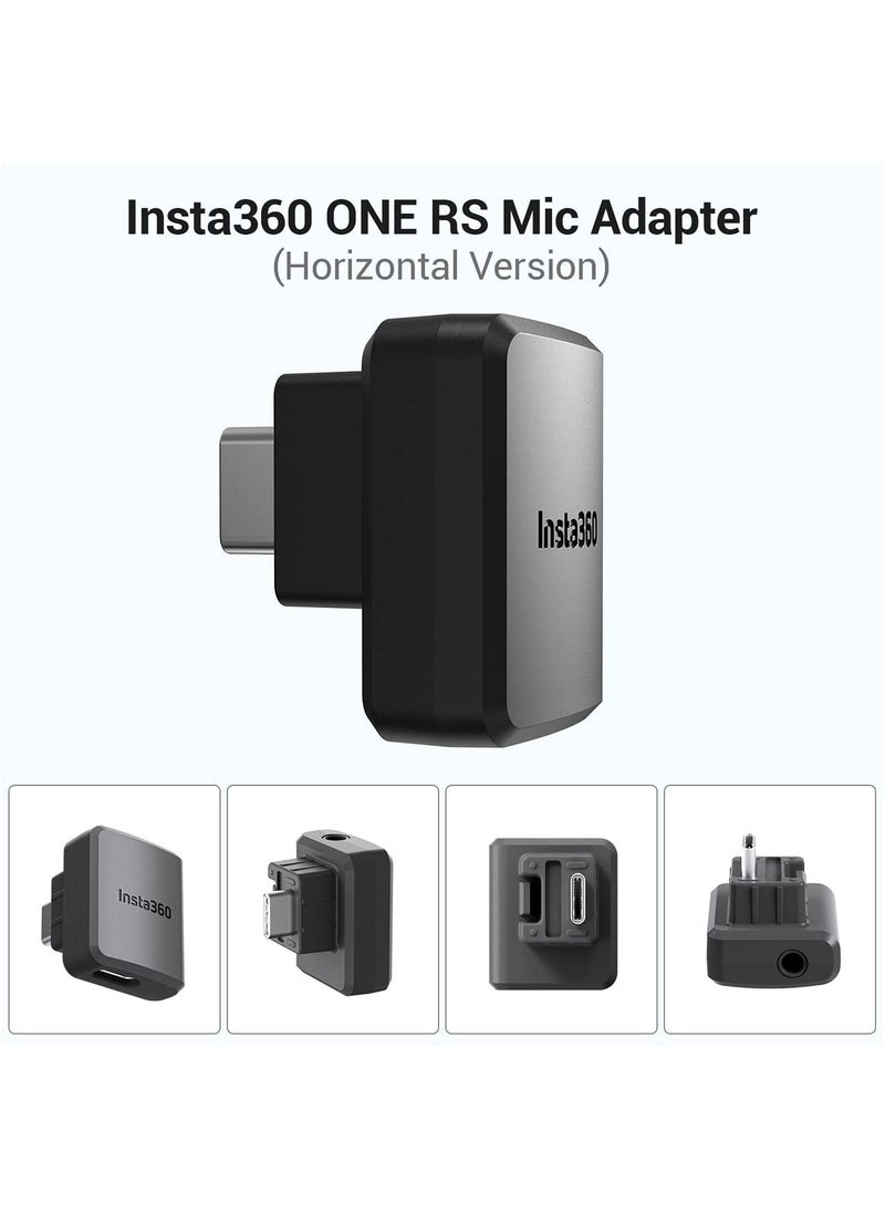 SYOSI - ONE RS Dual Mic Adapter, Insta360 ONE RS Mic Adapter Support Capture Audio 3.5mm Mic USB-C Port Action Camera Accessories Horizontal Version - Image 1