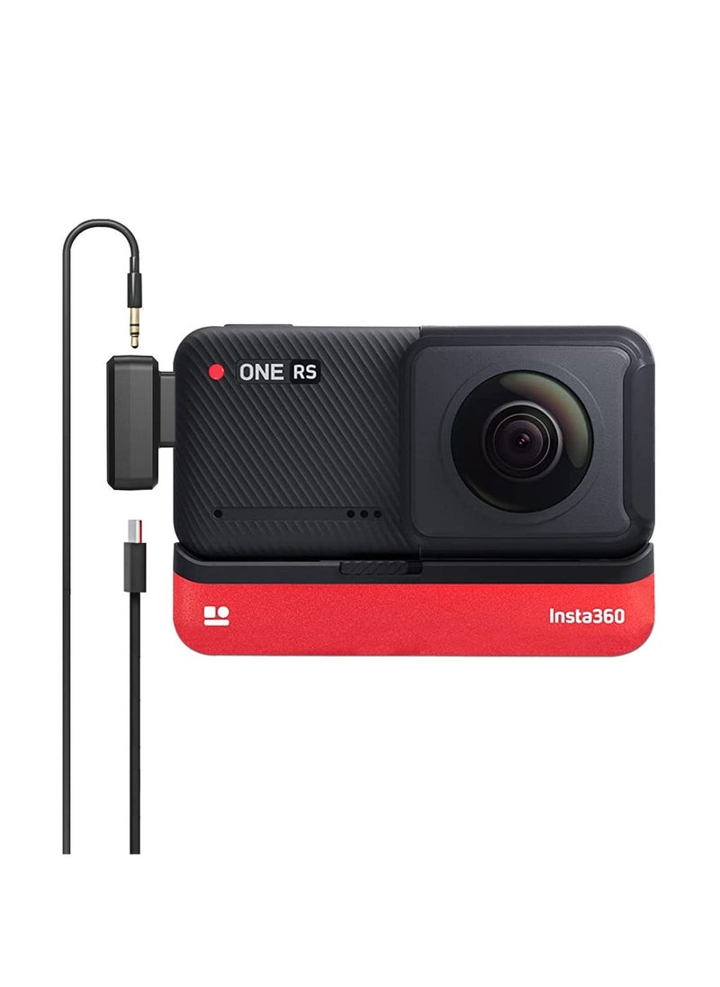SYOSI - ONE RS Dual Mic Adapter, Insta360 ONE RS Mic Adapter Support Capture Audio 3.5mm Mic USB-C Port Action Camera Accessories Horizontal Version - Image 1
