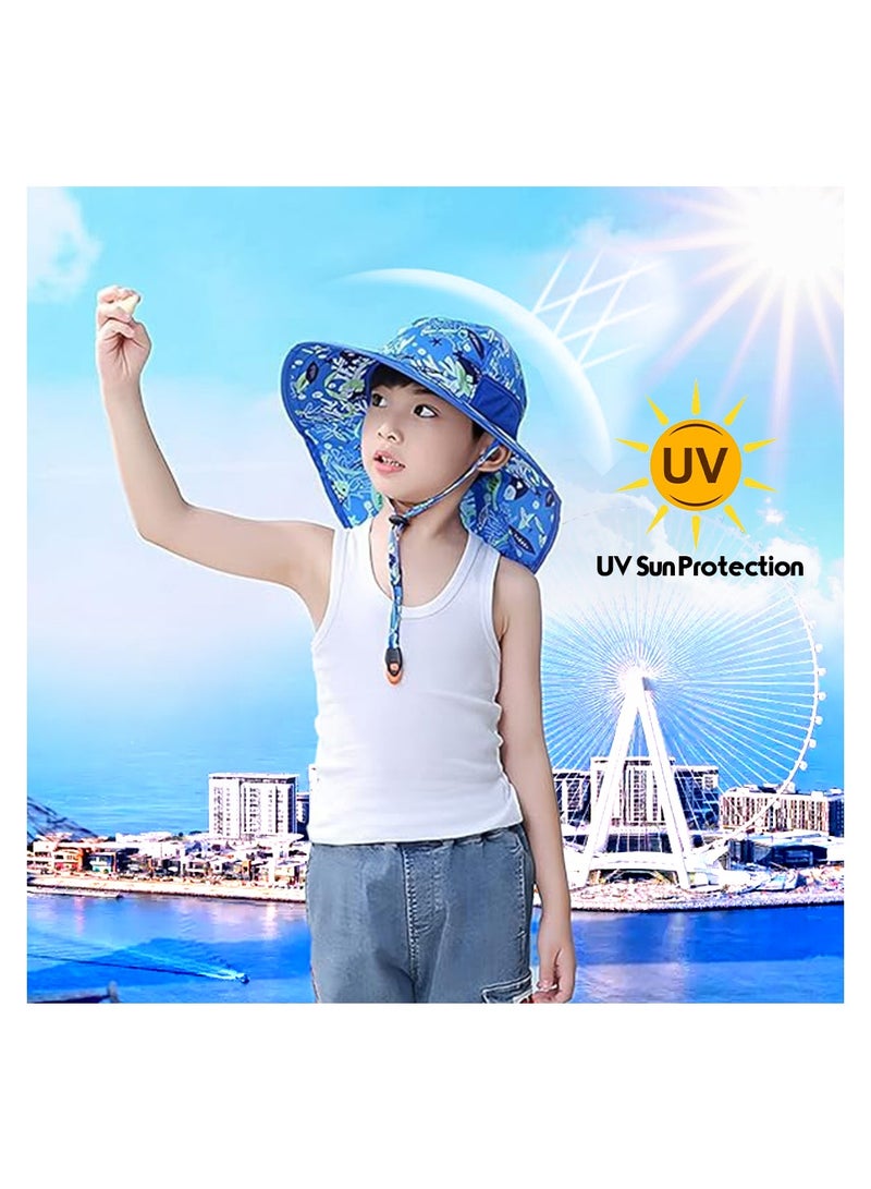 NENOUSH Bucket Hat For Boys - Kids Bucket Hat with Neck Flap Adjustable - Sun Protection Hat - Perfect for Beach - Pool - Travel - Hiking and Camping - Image 4