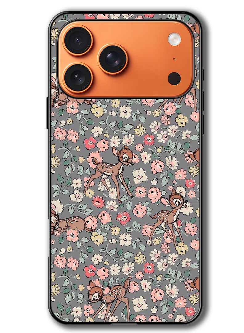 Theodor حافظة متوافقة مع آبل آيفون 17 برو ماكس 6.9 بوصة حماية مضادة للصدمات غلاف بامبر بنمط الغزال - Image 1