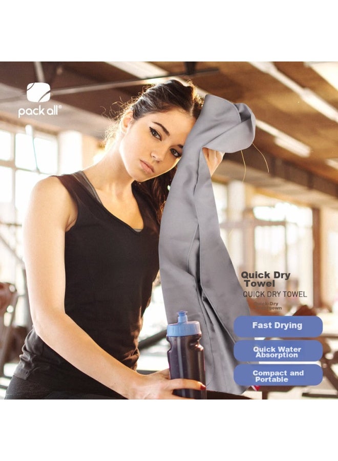 Pack All Travel Portable Towel, Quick-drying Sports Towel, Skin-friendly Soft Ultra-fine Fiber Quick-drying Towel, Gray - Image 1